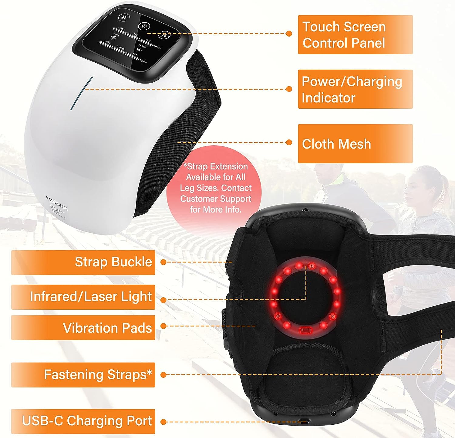 Kineo Smart Electric Knee Massager With Heat and Infrared Therapy