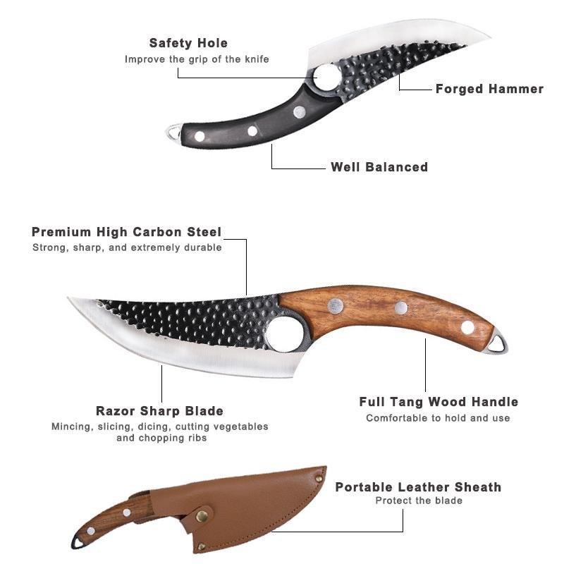 Vladan | Hand-Forged 6" Serbian Chef, Boning and Meat Cleaver Knife