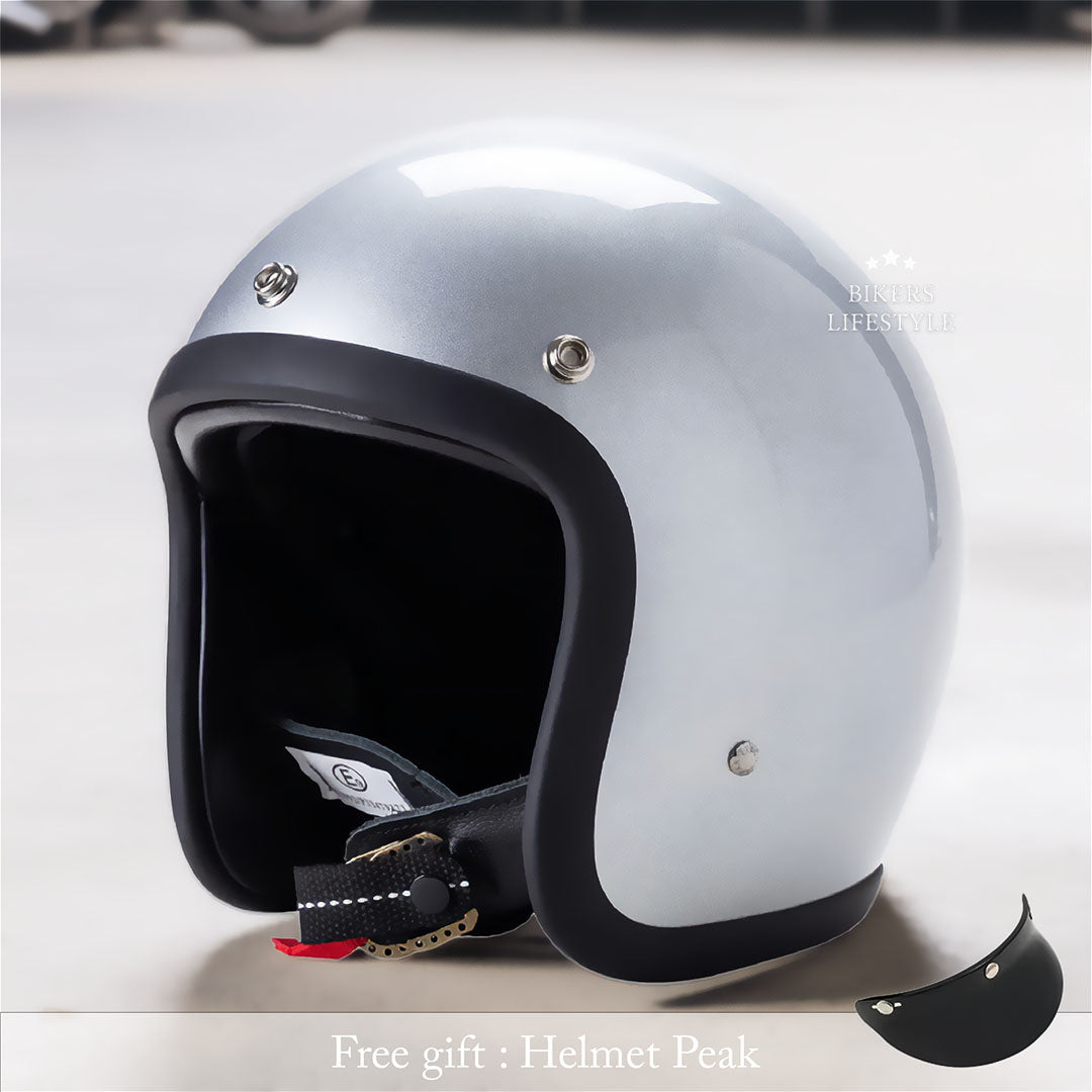 Stratus Low-Profile Retro Motorcycle Helmet, DOT And ECE Certified