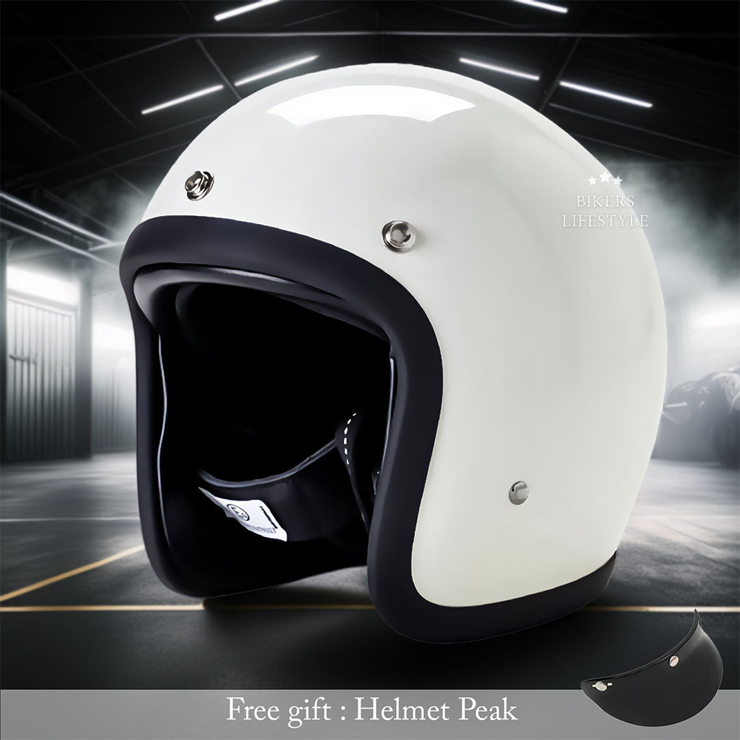 Stratus Low-Profile Retro Motorcycle Helmet, DOT And ECE Certified