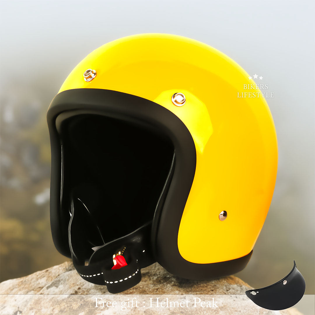 Stratus Low-Profile Retro Motorcycle Helmet, DOT And ECE Certified